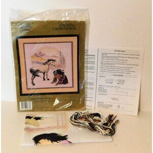 Candamar Indian Winter Scene Counted Cross Stitch Kit 1990 #50378 Opened